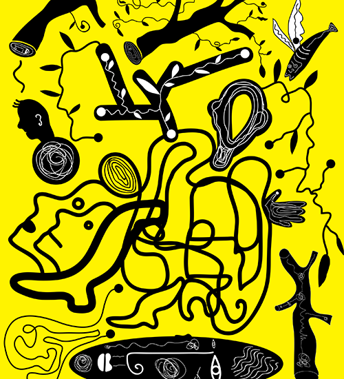 Imaginaire composition 1 jaune